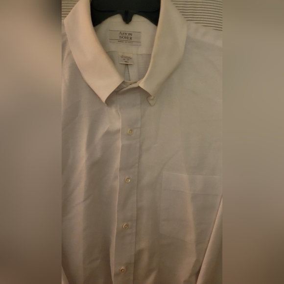 Arrow Dover 19-37 Tall White Button Up Shirt Long Sleeve Collared - Picture 2 of 6